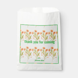 野生のオレンジ色の花の赤ちゃんシャワー好意バッグ フェイバーバッグ