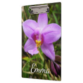 野生のオーキッドパープルトロピカルフラワー クリップボード (左)