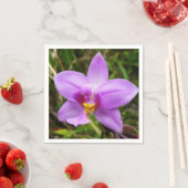 野生のオーキッドパープルトロピカルフラワー スタンダードカクテルナプキン (インサイチュ)