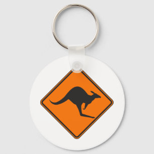 野生のオーストラリアのカンガルーのMarsupial Rooのシルエット キーホルダー