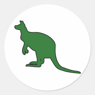 野生のオーストラリアのカンガルーのMarsupial Rooのシルエット ラウンドシール