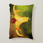 野生のカナダユリと昆虫抽象芸術 アクセントクッション (裏面(縦))