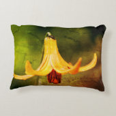 野生のカナダユリと昆虫抽象芸術 アクセントクッション (裏面)