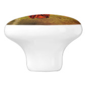 野生のカナダユリと昆虫抽象芸術 セラミックノブ (側面)