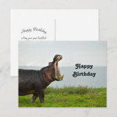 野生のカバの写真 誕生日 ポストカード (正面/裏面)