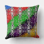 野生のカラフルウサギ模様 クッション (裏面)