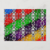 野生のカラフルウサギ模様 ポストカード (正面)