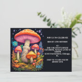 野生のカラフルキノコ誕生日パーティー 招待状 (スタンド正面)