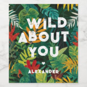 野生のカラフルジャングル葉の愛絵を描者 ワインラベル (シングルラベル)