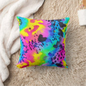野生のカラフルチーター型染料パターン クッション (ブランケット)