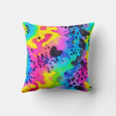 野生のカラフルチーター型染料パターン クッション (裏面)
