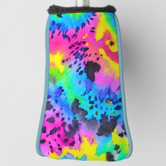 野生のカラフルチーター型染料パターン ゴルフヘッドカバー (回転90)