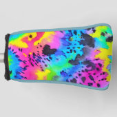 野生のカラフルチーター型染料パターン ゴルフヘッドカバー (正面)