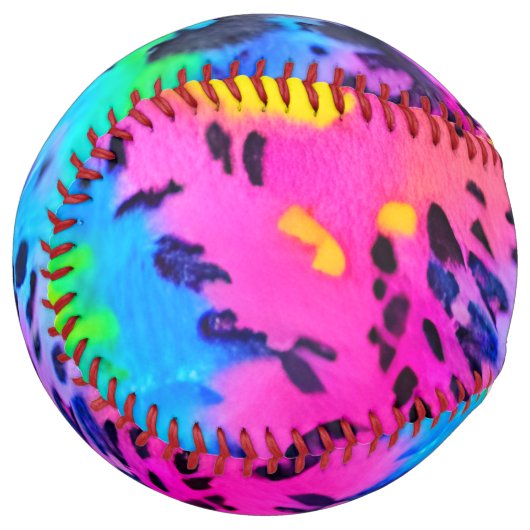 野生のカラフルチーター型染料パターン ソフトボール (正面左)