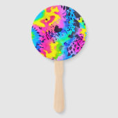 野生のカラフルチーター型染料パターン ハンドファン (裏面)