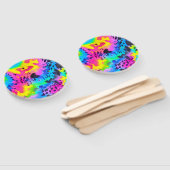 野生のカラフルチーター型染料パターン ハンドファン (組立なし)