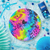 野生のカラフルチーター型染料パターン ペーパープレート (パーティー)