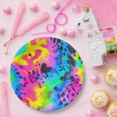 野生のカラフルチーター型染料パターン ペーパープレート (パーティー)