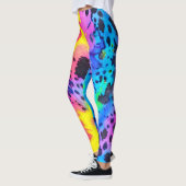 野生のカラフルチーター型染料パターン レギンス (左)
