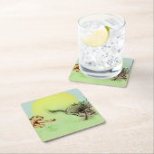 野生のカラフル動物の追跡、カスタムコースター スクエアペーパーコースター (インサイチュ)