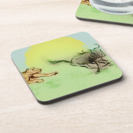 野生のカラフル動物の追跡、6プラスチックのコースターセット コースター