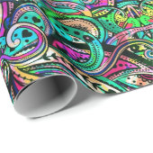 野生のカラフル渦巻きサイケデリック型 ラッピングペーパー (ロールコーナー)