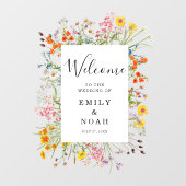 野生のカラフル花の国の結婚式へようこそ ウィンドウサイン (シート)