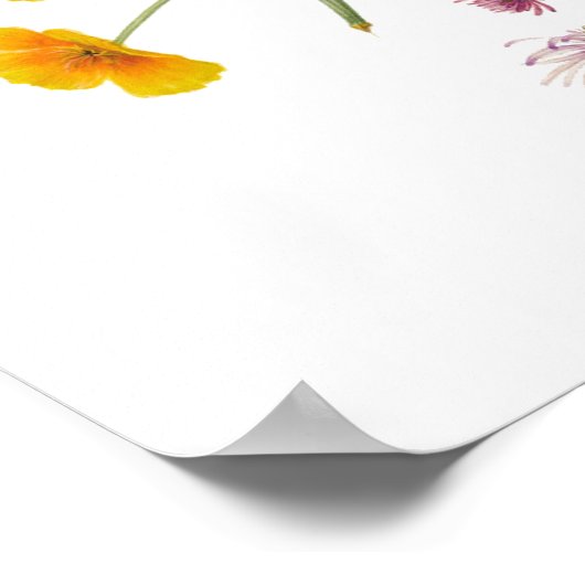 野生のカラフル花の国の結婚式へようこそ ポスター (角)