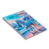 野生のカラフル馬が海岸景観を変える ノートブック (右側)