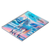 野生のカラフル馬が海岸景観を変える ノートブック (左側)