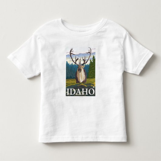 野生のカリブー-アイダホ トドラーTシャツ (正面)