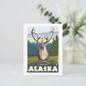 野生のカリブー – コルドバ，アラスカ ポストカード (スタンド正面)