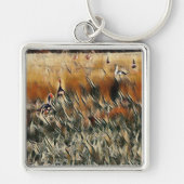 野生のガチョウとアヒルの芸術 キーホルダー (正面)