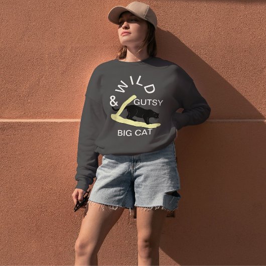 野生のガッツィキャットバイブフェミニストカスタマイズ スウェットシャツ