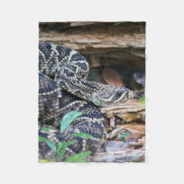 野生のガラガラヘビ フリースブランケット