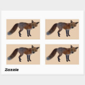 野生のキツネのシール 長方形シール (シート)