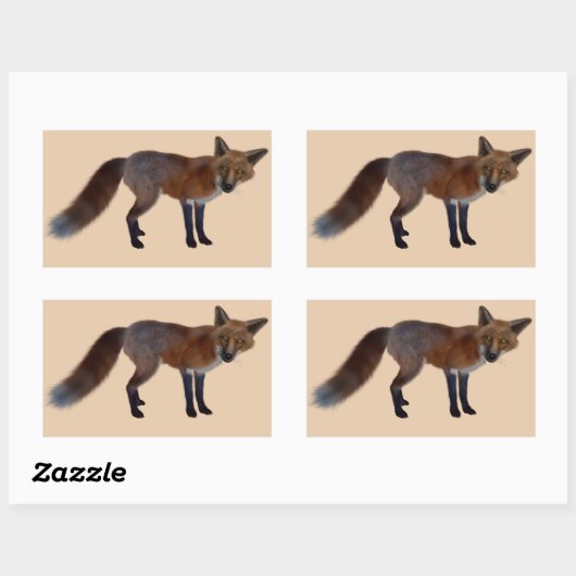 野生のキツネのシール 長方形シール (シート)