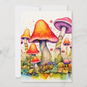 野生のキノコの森プリント誕生日パーティー 招待状 (裏面)