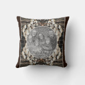 野生のキノコの自然フレーム自分の写真を追加 クッション (裏面)