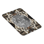 野生のキノコの自然フレーム自分の写真を追加 マグネット (右側)