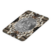 野生のキノコの自然フレーム自分の写真を追加 マグネット (左側)