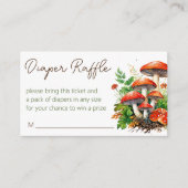 野生のキノコの赤ちゃんシャワーおむつラッフル エンクロージャーカード (正面)