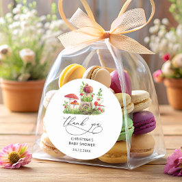 野生のキノコの赤ちゃんシャワーの恵みクラシック ラウンドシール