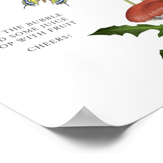 野生のキノコの赤ちゃんシャワーモモモザバー ポスター (角)