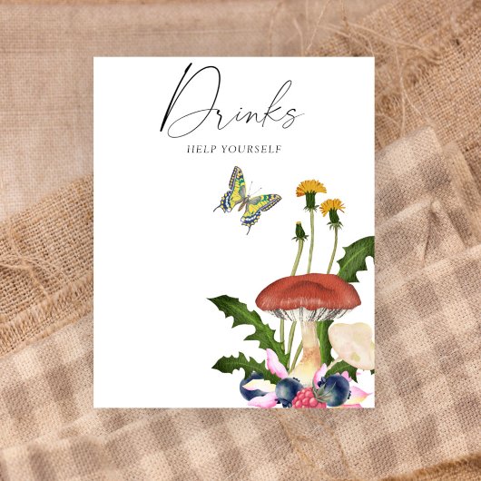 野生のキノコの赤ちゃんシャワー飲料 ポスター