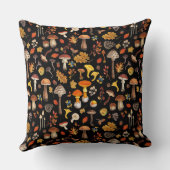 野生のキノコは黒 クッション (裏面)