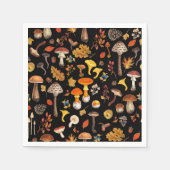 野生のキノコは黒 スタンダードカクテルナプキン (正面)