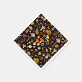 野生のキノコは黒 スタンダードカクテルナプキン (角)