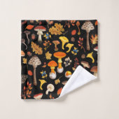 野生のキノコは黒 バスタオルセット (ウォッシュタオル)