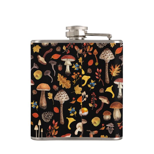 野生のキノコは黒 フラスク (裏面)